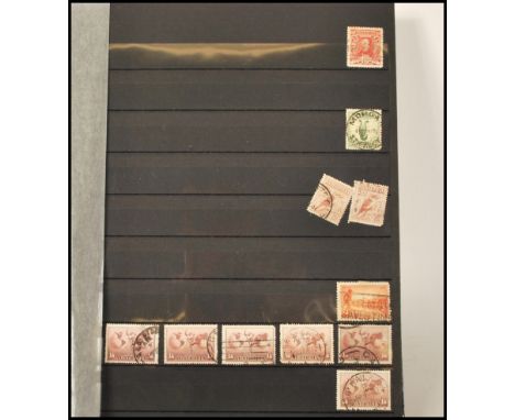 Stamps; a good album filled with vintage pre-decimal Australian stamps. All postally used, includes some George VII up to QEI