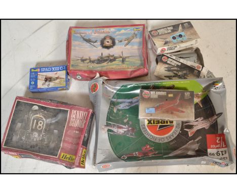 A collection of vintage model plane kits to include Airfix Red Arrows British Aerospace Hawk 1:72, Airfix Supermarine Walrus 