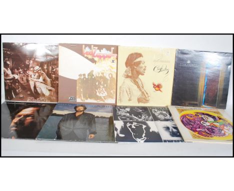 A collection of long play LP vinyl records to include Led Zeppelin II (2), In Trough The Out Door, Jimi Hendrix Crash Landing