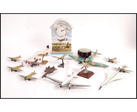 A collection of Military Spitfire related diecast and collectables to include various scale diecast models, Matchbox etc. Alo