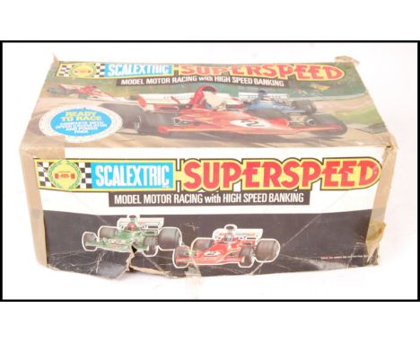 A vintage Scalextric slot car model motor racing 1/32 scale set C.547 Superspeed. Complete in the original box with cars.&nbs