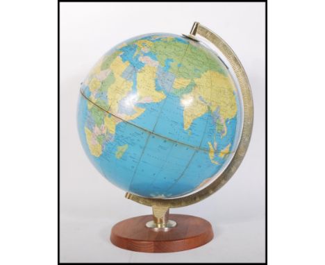 A vintage retro 20th century Philips 12" Political Challenge desk top globe London Geographical Institute George Philp and So