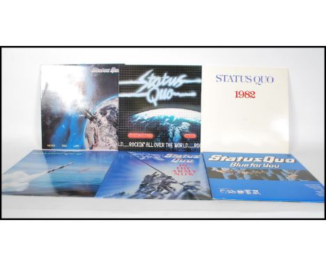 A collection of long play LP vinyl records by Status Quo to include If You Can't Stand The Heat, Back To Back, Whatever You W