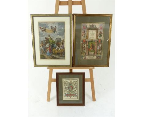 Two 17th century Atlas frontispieces: Johan Janssen "Novus Atlas" (41cm x 24cm) Joan Blaeu (1596-1673) a copper print plate "