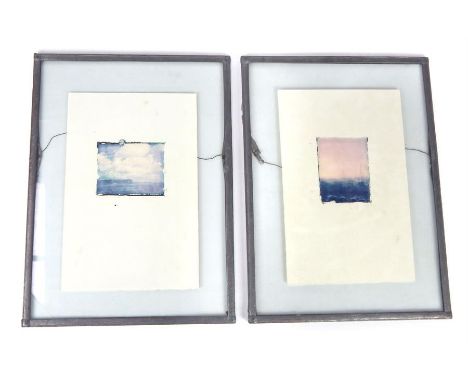Mark Bugzester, a print of a city scene (sight size 10 x 7.2cm) with “MB 1/89” verso together with a coastal scene (sight siz