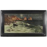 Spaun, Paul von (1876-1932), Ölgemälde Meeresbrandung auf Capri