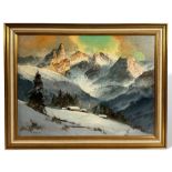 Lemke, Arno (1916-1981), Ölgemälde Landschaft bei Oberstdorf Mädelegabel-Gruppe Spielmannsau