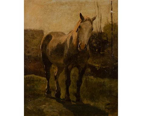   DEUTSCH  2. H. 19. Jh.    Schimmel auf der Weide     Öl auf Leinwand. 59,5 x 49,5 cm (R. 81 x 70 cm). Verschmutzt, besch., 