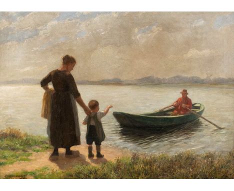   KARL MUMMERT  1879 Solingen - 1964 Düsseldorf    Holländische Familie     Öl auf Leinwand. 55 x 75 cm (R. 72 x 93 cm). Sign