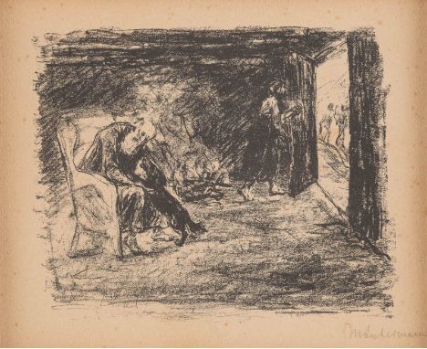   MAX LIEBERMANN  1847 Berlin - 1935 ebenda  DIE RÜCKKEHR DES JUNGEN TOBIAS (1920)     Lithografie auf chamoisfarbenem Papier