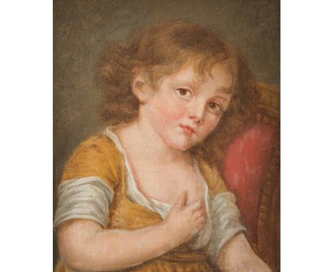   JEAN-BAPTISTE GREUZE (SCHULE)  1725 Tournus - 1805 Paris    PORTRAIT EINES JUNGEN MÄDCHENS     Öl auf Leinwand (altdoubl.).