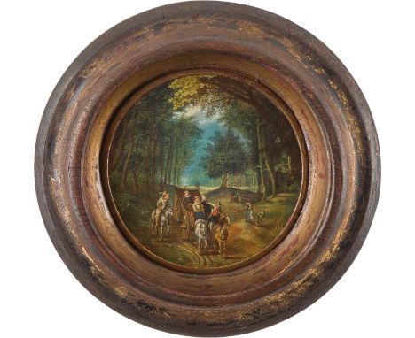   JAN BRUEGHEL (D.J.) (NACHFOLGER)  13. September 1601 Antwerpen - 1. September 1678 Ebenda    WALDLANDSCHAFT MIT REISENDEN I