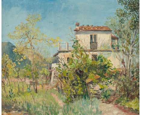   JAKOB WEITZ  1888 Neuss - 1971 Düsseldorf    Italienische Landschaft     Öl auf Leinwand. 50,5 x 59,5 cm (R. 63 x 73 cm). S
