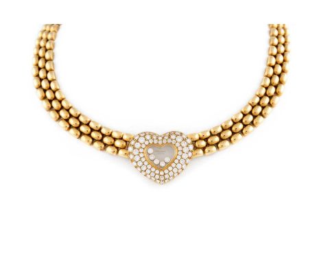   COLLIER 'CHOPARD - HAPPY DIAMONDS'     Gelbgold. L. 39 cm, Ges.-Gew. ca. 114,9 g. Gest. 18 K, schweizer Kontrollstempel, nu