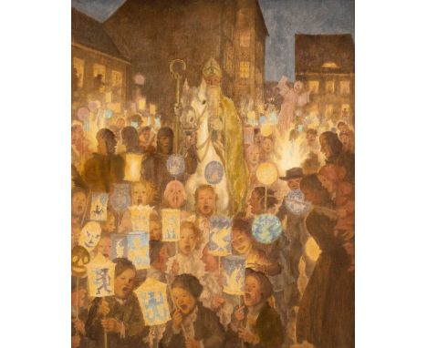   ADOLF FRANZ THEODOR MÜNZER  1870 Pleß, Oberschlesien - 1953 Landsberg am Lech    Martinszug 1934     Öl auf Leinwand. 80 x 