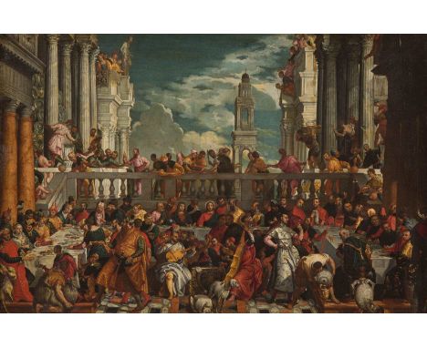   PAOLO VERONESE (EIGENTLICH CAGLIARI ODER CALIARI) (NACHFOLGER)  1528 Verona - 1588 Venedig    HOCHZEIT ZU KANA     Öl auf L