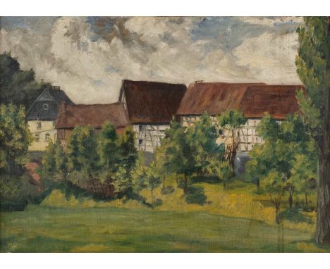   ERNST TOEPFER  1877 - 1955    Blick auf Idstein     Öl auf Leinwand. SM 31 x 44 cm (R. 34 x 47 cm). Verso: Bez. 'E. Toepfer