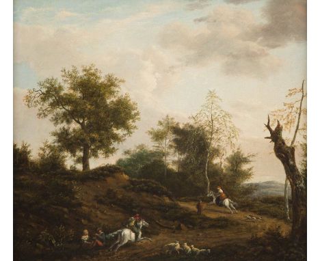   JAN ASSELYN (ATTR.)  Um 1610 Dieppe (Frankreich) - 28. September 1652 Amsterdam    LANDSCHAFT MIT KAVALIER UND EINER DAME Z