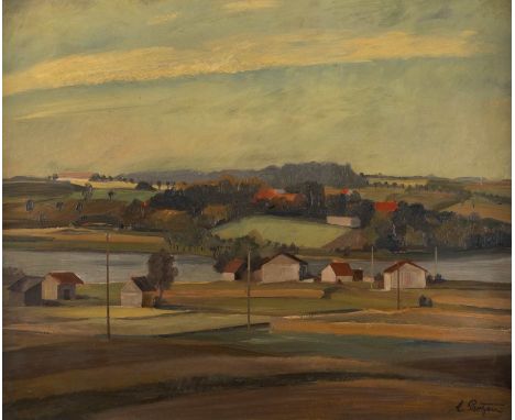   CARL THEODOR PROTZEN  1887 Stargard (Polen) - 1956 München    Sommerabend     Öl auf Holz. 61 x 72 cm (R. 69 x 81 cm). Sign