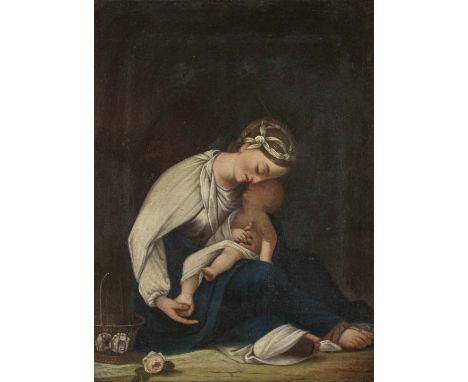   ANTONIO DA CORREGGIO (NACHFOLGER)  1489 Correggio - 1534 Ebenda    GOTTESMUTTER MIT KIND     Öl auf Leinwand (altdoubl.). 4