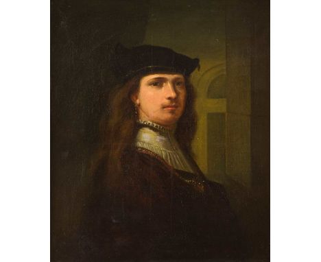   REMBRANDT HAREMENZOON VAN RIJN (SCHULE/NACHFOLGE)  1606 Leiden - 1669 Amsterdam    SELBSTBILDNIS     Öl auf Leinwand (altdo