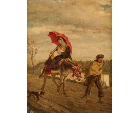   FEDERICO EDER Y GATTENS  1830 Sevilla - 1905 ebenda    Fahrendes Volk     Öl auf Holz. 33 x 25 cm (R. 48 x 40 cm). Signiert