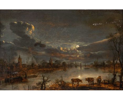   AERT VAN DER NEER (ATTR.)  1603 oder 1604 Gorinchem - 9. November 1677 Amsterdam    NÄCHTLICHE MONDSCHEINFLUSSLANDSCHAFT MI