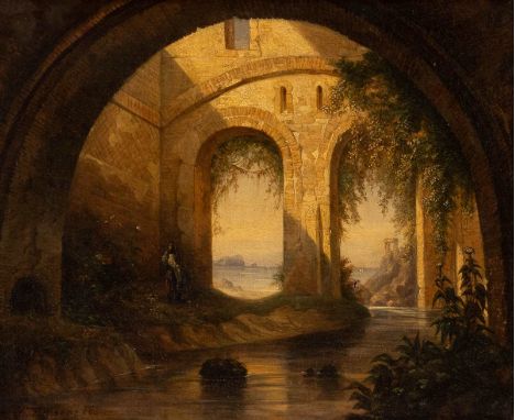   FRANZ STEGMANN  1831 Gandersheim - 1892 Düsseldorf    Ruinen eines Klosters     Öl auf Leinwand. 38 x 47 cm (R. 68 x 77 cm)
