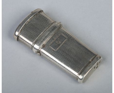 A George IV silver etui by Joseph Taylor. Containing steel and tortoiseshell tools and decorated to the exterior with engine 