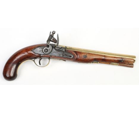 A rare Royal Mail coach guards flintlock pistol by J. Harding, London. With walnut full stock, ramrod and brass barrel inscri