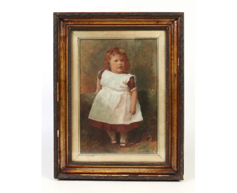Robert Forbes Shearer (Scottish 1862-1943). Gilt framed oil on canvas, portrait of a little girl. Signed and dated '91, 44cm 