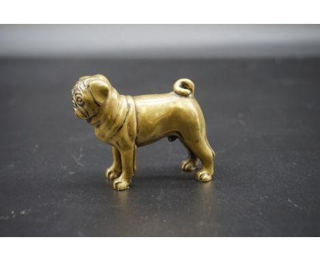 A Franz Bergman style bronze pug, signed 'A G Ward', 6.5cm long. 