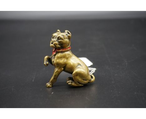 A Franz Bergman style bronze bulldog, 6cm high. 