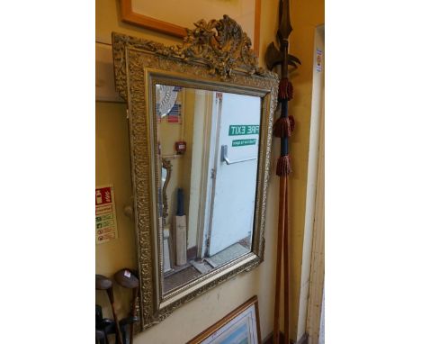 A silver painted frame rectangular wall mirror,&nbsp;120 x 82cm. 