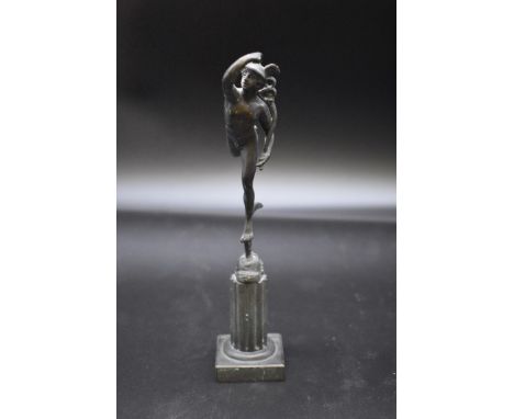 After the antique,&nbsp;a bronze figure of Mercury, 22.5cm high.&nbsp; 