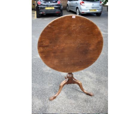 An old mahogany tripod table, 80cm wide. 