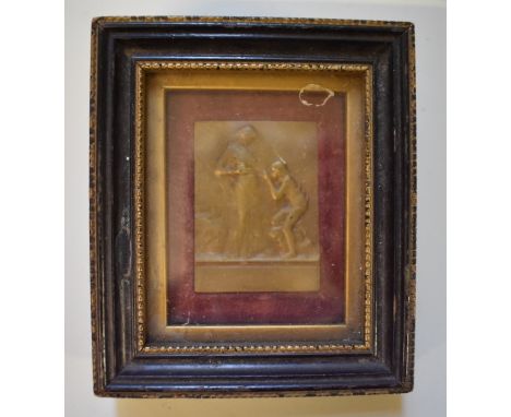 Rene Baudichon,&nbsp;a bronze relief plaque, titled 'Amore Socio Via Secura', inscribed with signature, 6.5 x 7.5cm; together