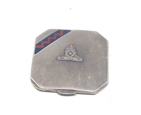 Military silver &amp; enamel compact 