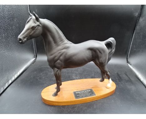 Beswick Morgan Horse 'Tarryall Maestro' matt black connoisseur model on stand H30cm approx with stand&nbsp;
