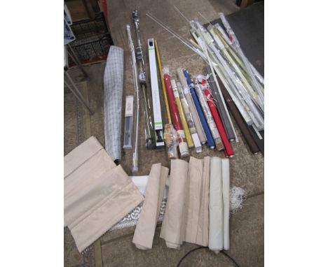 A job lot of window dressings inc curtain poles, roller blinds, Roman blinds, curtain track etc etc&nbsp;