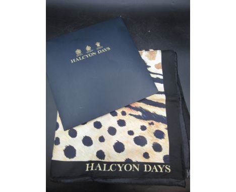 Halcyon Days animal print silk scarf&nbsp; 47x47" good condition in original packaging&nbsp;