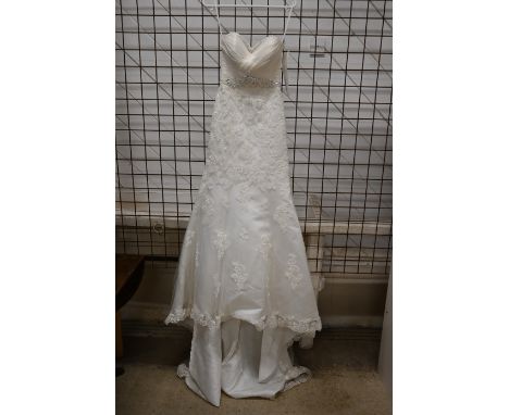 Romantica Tanya ivory and silver wedding dress, size 8