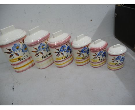 Vintage French ceramic cannisters&nbsp;