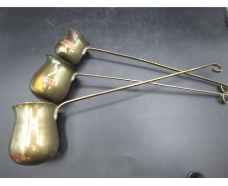 3 brass spirit measures (Whiskey one slightly different)