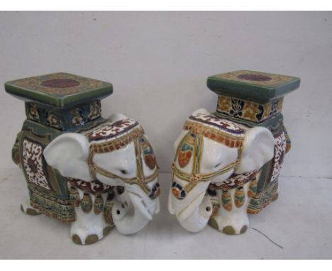 2 ceramic elephant pot stands&nbsp;