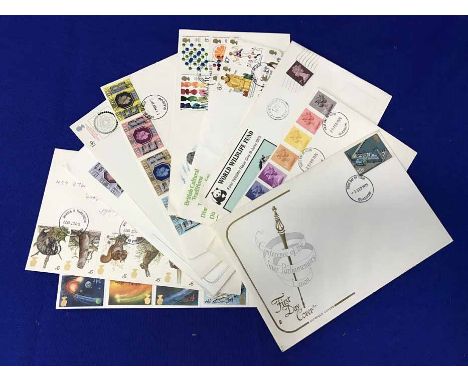 COLLECTION OF FIRST DAY COVERSincluding football, Royal Family, British history etc (2 boxes and 2 envelopes)