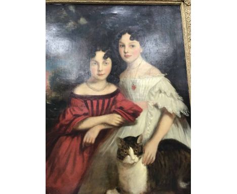 TRADITIONAL BRITISH SCHOOLVICTORIAN PORTRAIT PICTURE OF CHILDRENoil on canvas