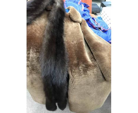 COLLECTION OF VINTAGE FUR COATSto include rabbit, musquash and faux fur; with a stole 