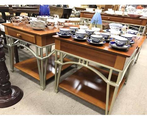 GROUP OF TABLEScomprising console table, coffee table and two lamp tables