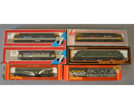 OO Gauge. Lima & Hornby 6 x diesel locomotives. Overall G (2 x repainted)
